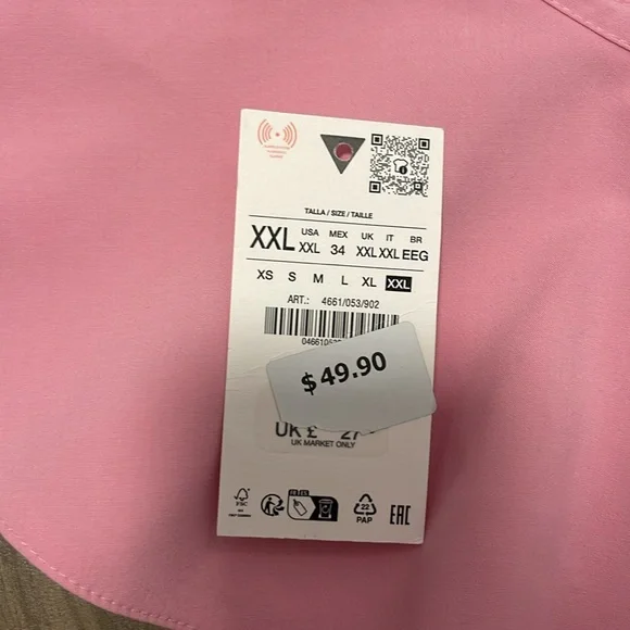 NWT Zara Strapless Pink Bow Top - Picture 5 of 12